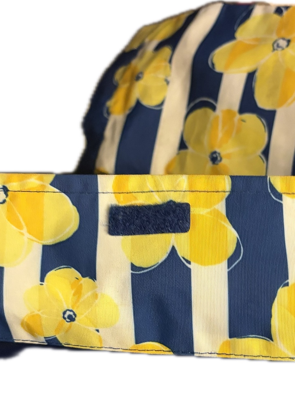 Gymboree Yellow Floral on Navy & Cream Stripe Bib